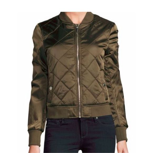 BCBG Generation Bomber Jacket Size XL Olive Color. - Picture 1 of 7